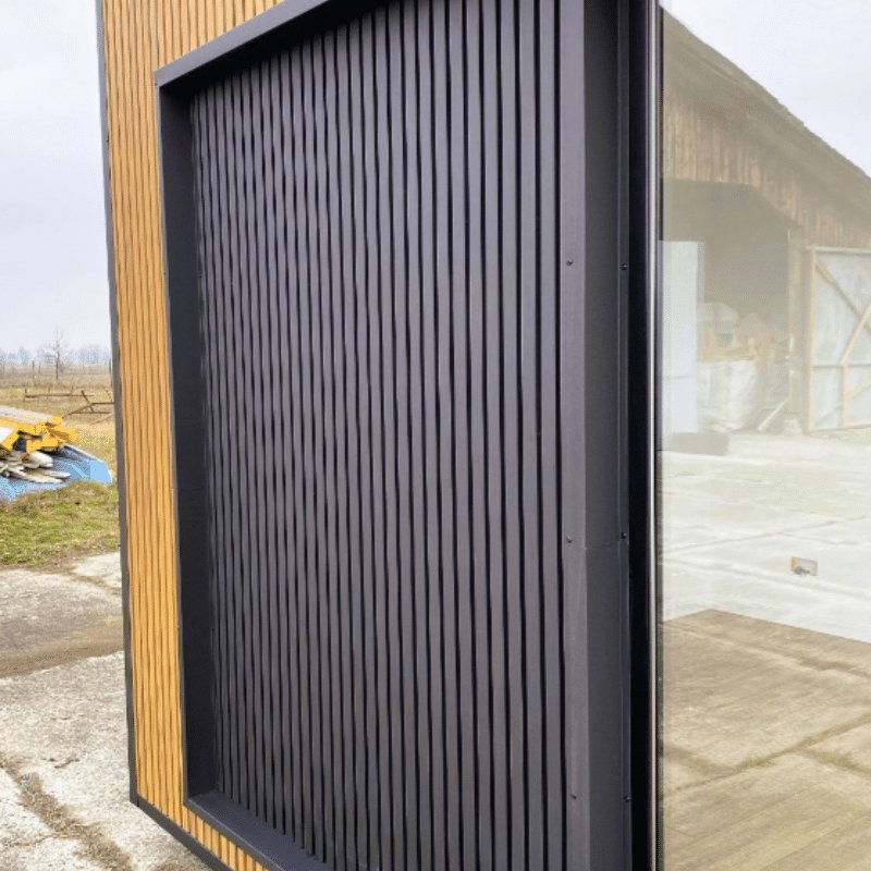 module prefabrique 18 m2 design bois et anthracite module prefabrique 18 m2 design bois et anthracite
